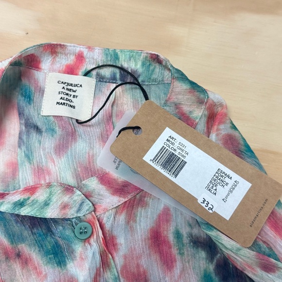 NWT Aldo Martins Cap Juluca A New Story Button Down Midi Dress Tunic LS Small - Picture 8 of 11